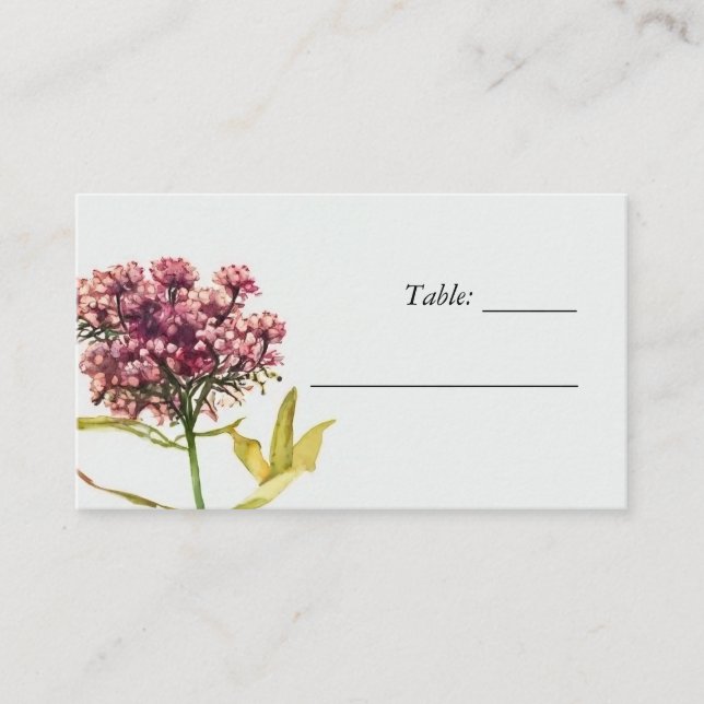 Wildflower Floral Wedding Place Card (Front)