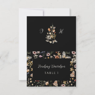 Wildflower Floral Wedding Place Card