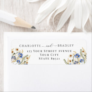 Wildflower Floral Wedding Return Address