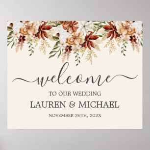 Wildflower Floral Wedding Welcome sign