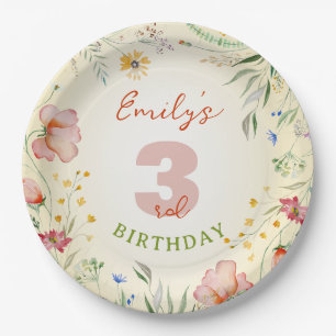 Wildflower Floral Wild Flowers Girl Birthday Part Paper Plate