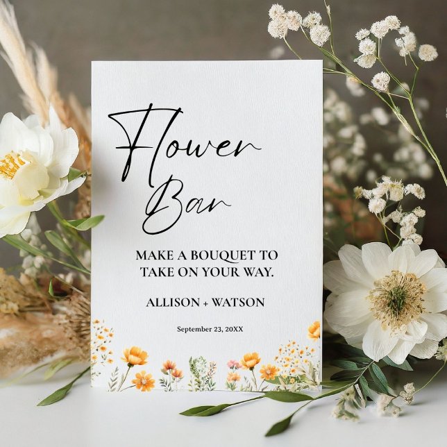 Wildflower Flower bar sign bridal shower flower  (Creator Uploaded)