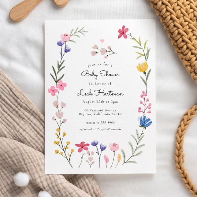 Wildflower Flower Garden Baby Shower Invitation (Creator Uploaded)