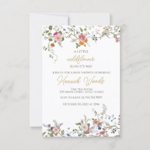 Wildflower Flowers baby shower  Invitation
