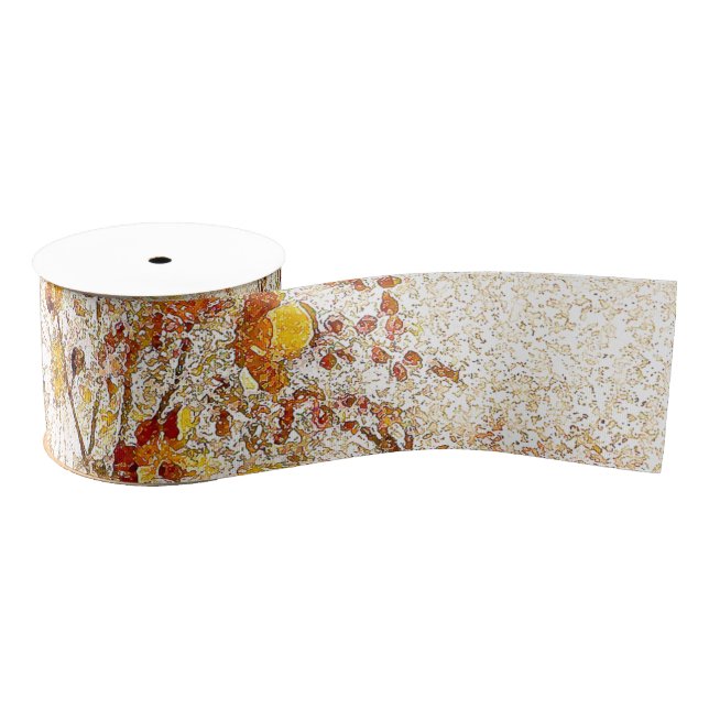 Wildflower Flowers Floral Botanical Satin Ribbon Grosgrain Ribbon (Spool)