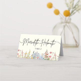 Wildflower Folded Place Card