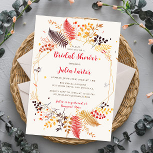 Wildflower Forest Fern Mushroom Bridal Shower Invitation