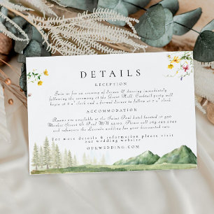 Wildflower Forest Mountain Wedding Details Enclosure Card