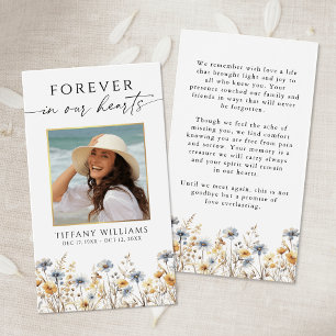 Wildflower Forever In Our Hearts Photo Prayer Card