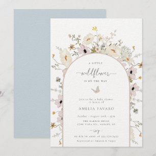 Wildflower Frame Baby Shower Invitation