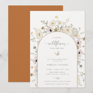 Wildflower Frame Baby Shower Invitation