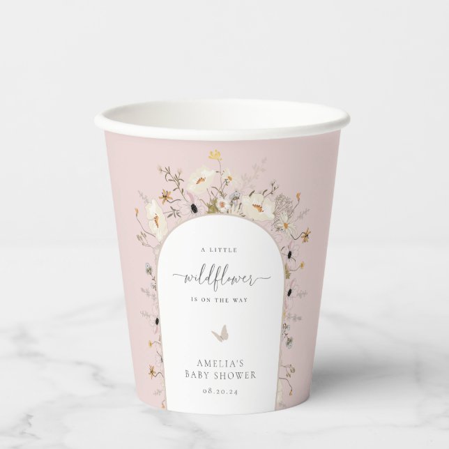 Wildflower Frame Baby Shower Paper Cups (Front)