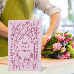 Wildflower Frame Flowers Florist Farmers Market  Pedestal Sign