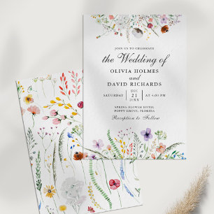 Wildflower Framed Wedding Invitation