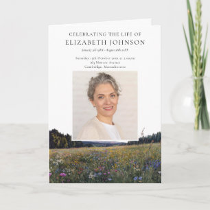 Wildflower Funeral Memorial Order Of Service Programme