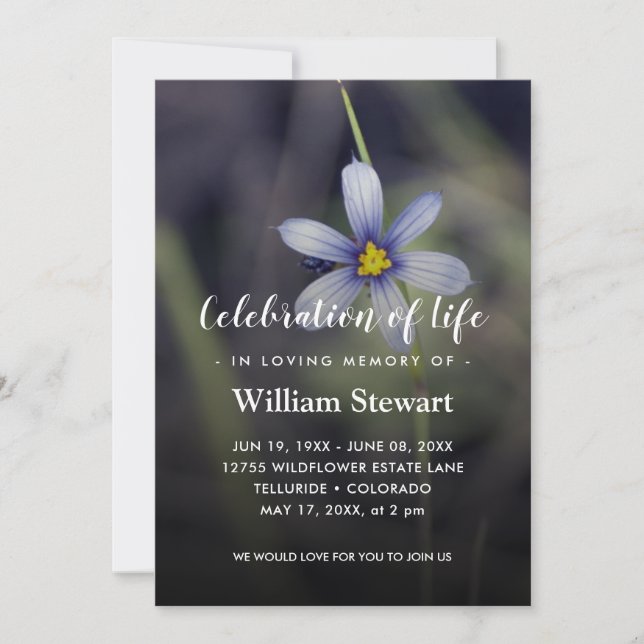 Wildflower Funeral | Nature Celebration of Life Invitation (Front)
