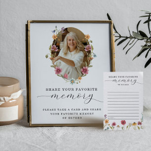 Wildflower Funeral Share a Memory Sign