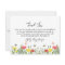 Wildflower Funeral Thank You Note Card Bereavement