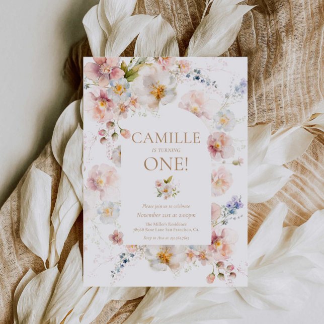 Wildflower Garden 1st Birthday Invitation (Creator Uploaded)