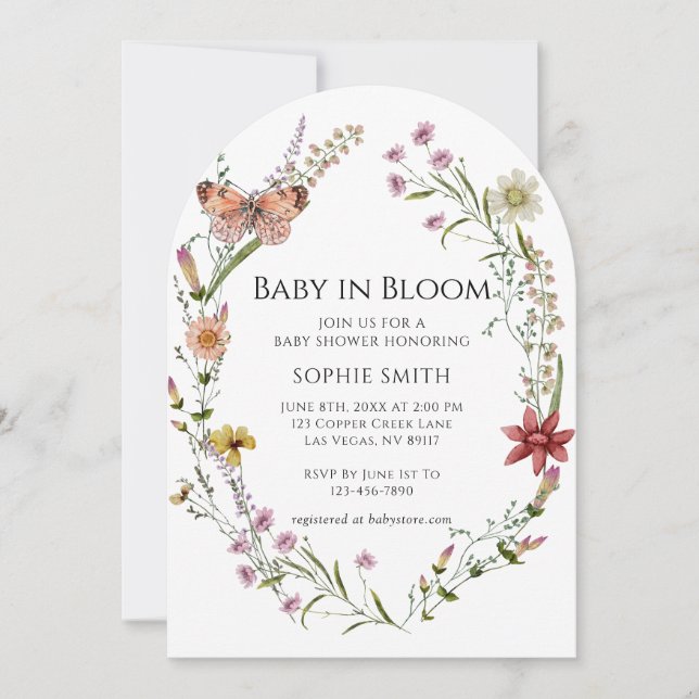Wildflower Garden A Baby Shower In Bloom Invitation (Front)