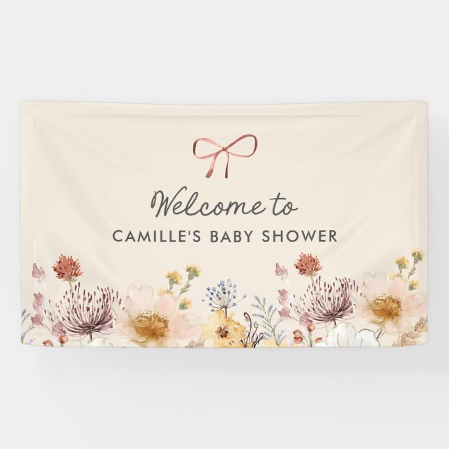 Wildflower Garden Baby Shower Banner (Horizontal)
