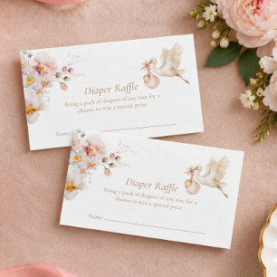 Wildflower Garden Baby Shower Diaper Raffle Enclosure Card