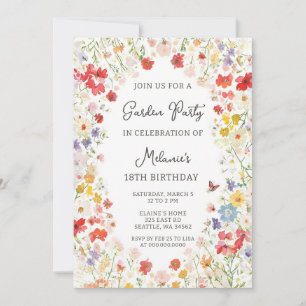 Wildflower Garden Birthday Invitation