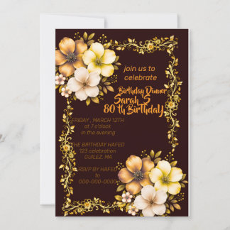 Wildflower Garden Birthday Invitation, Editable Fl Invitation