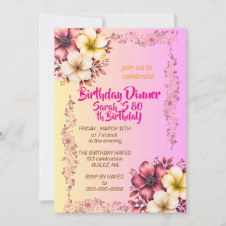 Wildflower Garden Birthday Invitation, Editable Fl Invitation