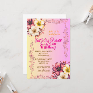 Wildflower Garden Birthday Invitation, Editable Fl Invitation