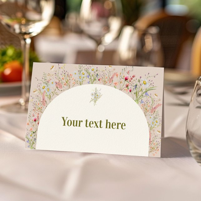 Wildflower Garden Birthday Party Food Tent Place Card (Creator Uploaded)