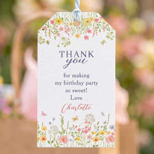 Wildflower Garden Birthday Party Gift Tags