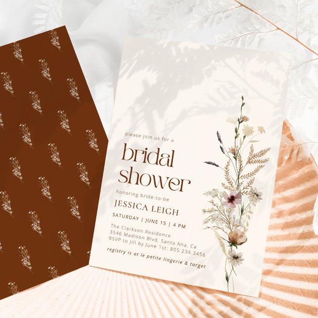 Wildflower Garden Blooms Bridal Shower Invitation (Creator Uploaded)