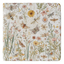 Wildflower Garden Botanical Butterflies Floral