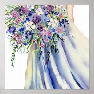 Wildflower Garden, Bridal Cascading Bouquet 1, Poster