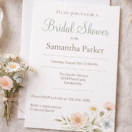 Wildflower Garden Bridal Shower Invitation