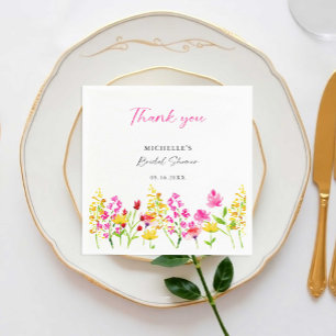 Wildflower Garden Bridal Shower Thank You Napkin