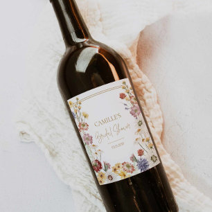 Wildflower Garden Bridal Shower Wine Label
