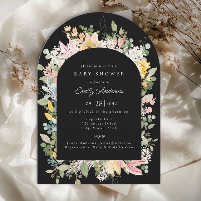 Wildflower Garden Charm | Baby Shower Invitation (Wildflower Garden Charm | Arch Baby Shower Invitation)