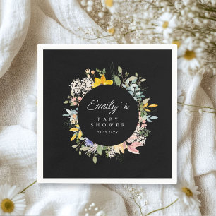 Wildflower Garden Charm Baby Shower Welcome Napkin