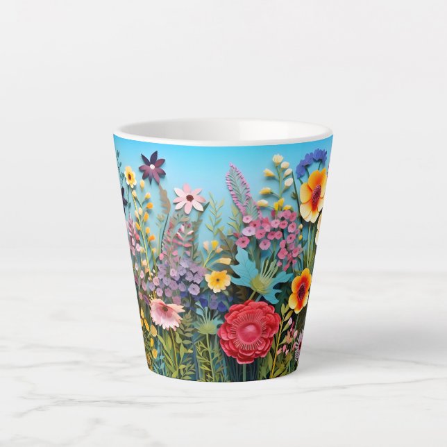 “Wildflower Garden Coffee Mug – Bright Blue Sky De (Front)