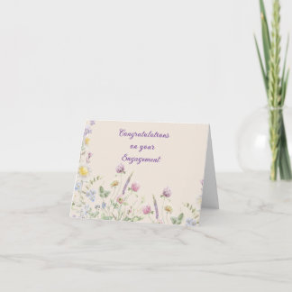 Wildflower Garden Congratulations on Engagement Card