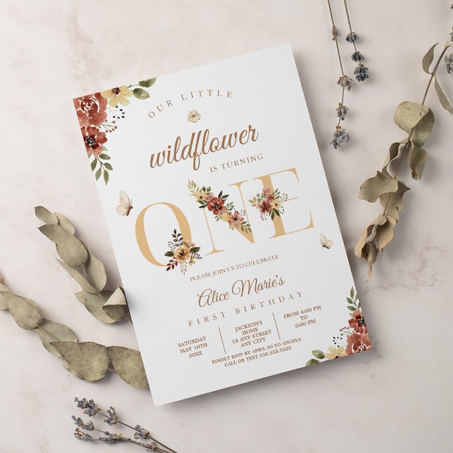 Wildflower Garden First Birthday Invitation (Creator Uploaded)