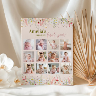 Wildflower Garden First Year Photo Milestone Sign