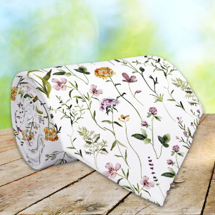 Wildflower Garden Floral Pattern  Tie