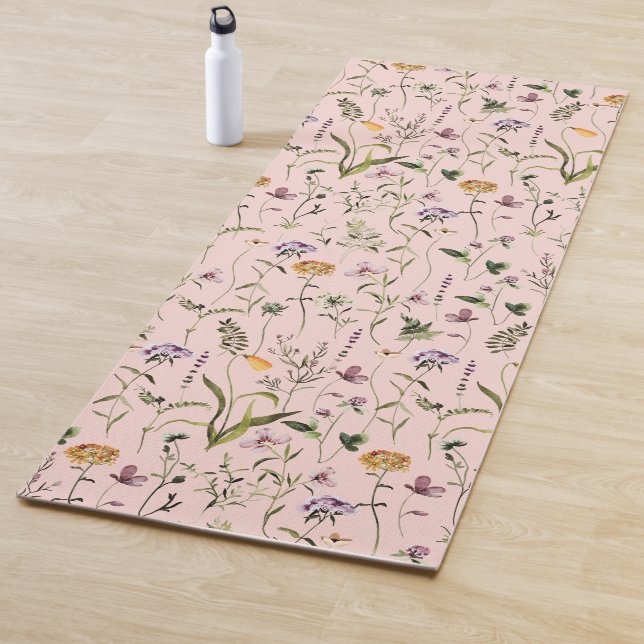Wildflower Garden Floral Pattern  Yoga Mat (In Situ)