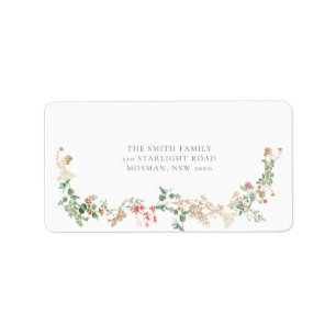 Wildflower Garden Floral Return Address Label