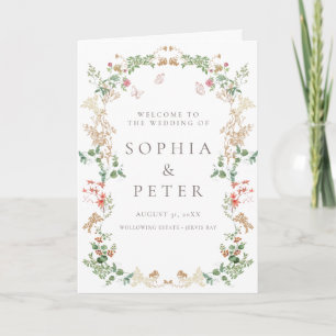 Wildflower Garden Floral Wreath Ceremony Program Thank You Card
