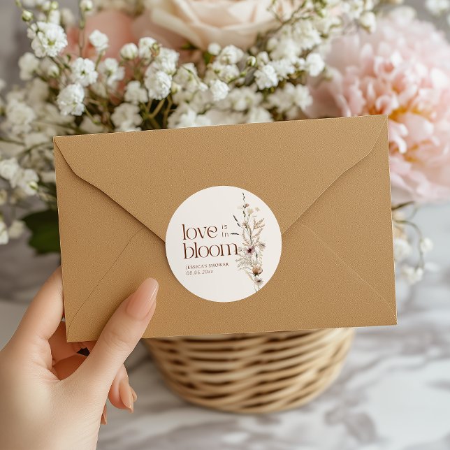 Wildflower Garden Love is In Bloom Classic Round Sticker (Creator Uploaded)