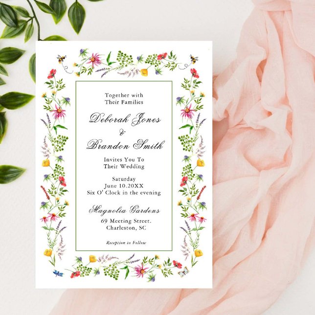 Wildflower Garden Meadow Wedding Invitation (Creator Uploaded)